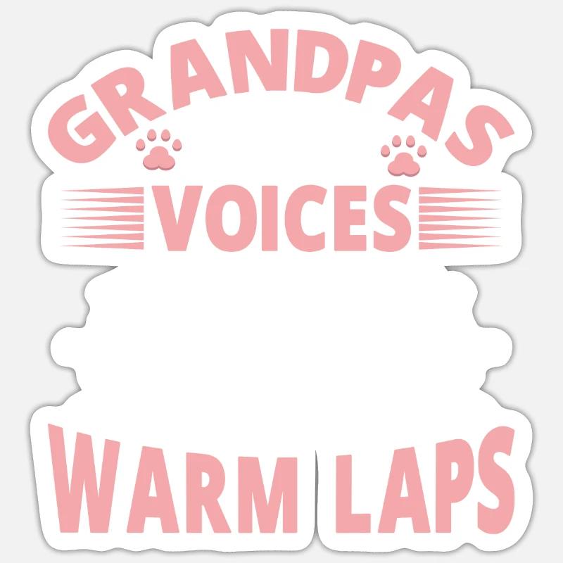 Chats Cadeaux Papy - Sticker taille S (10 x 10 cm) - blanc mat