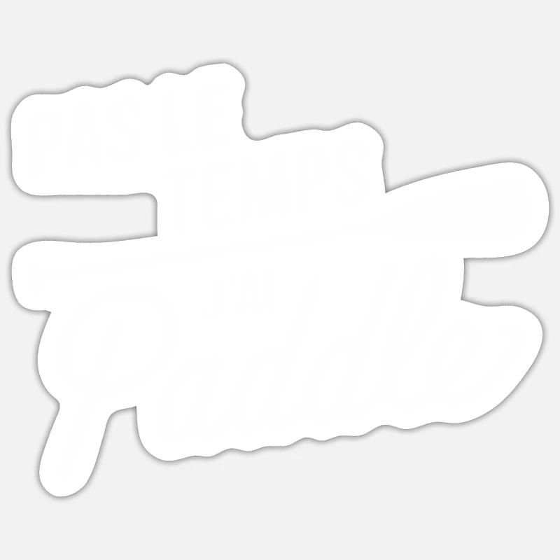 Pas Le Temps J'ai Paddle Passion Nautique - Sticker taille S (10 x 10 cm) - blanc mat