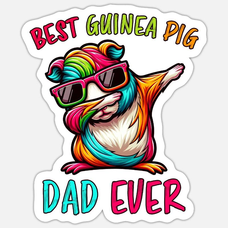 Dicton de cochon d’Inde, Cadeau de cochon d’Inde Sticker taille S (10 x 10 cm)