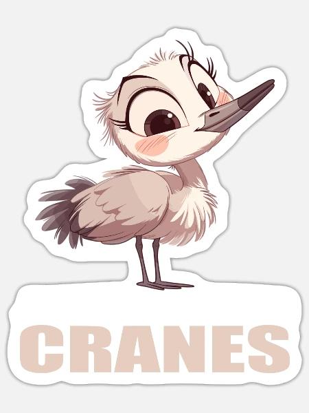 Kraniche Kranich - Sticker Größe S (10 x 10 cm) - Mattweiß