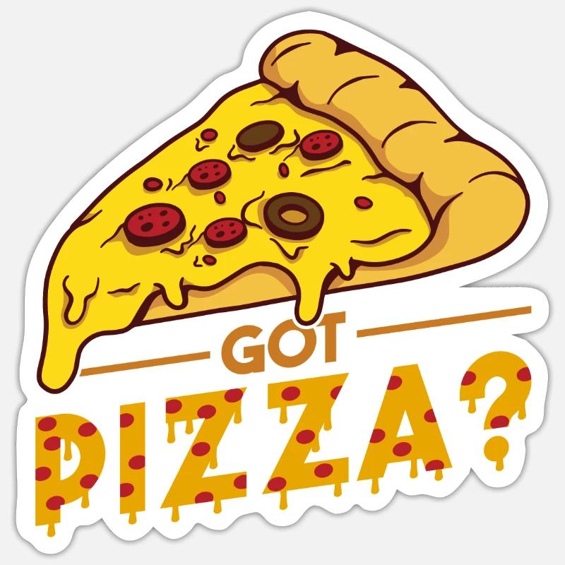 Witziger Pizza Spruch - Sticker Größe S (10 x 10 cm) - Mattweiß