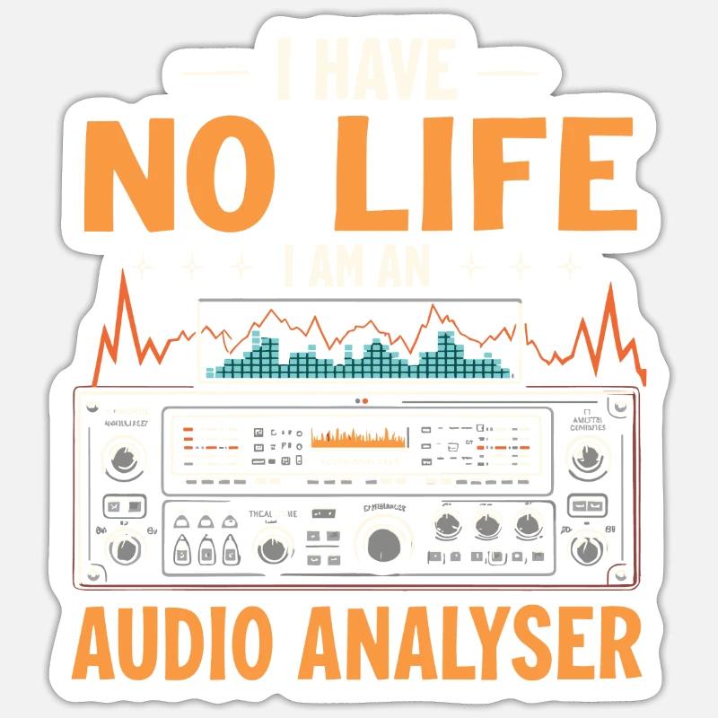 Analyseur audio - Sticker taille S (10 x 10 cm) - blanc mat