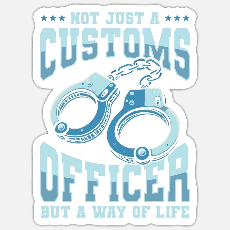 Douanier - Sticker taille S (10 x 10 cm) - blanc mat