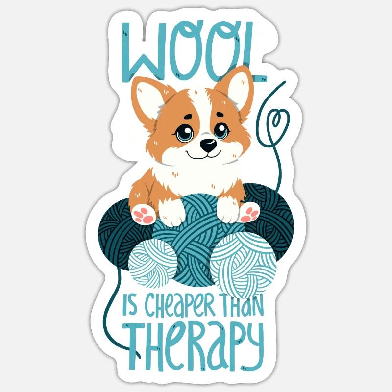 Wool is cheaper than therapy Sticker size S (10 x 10 cm)