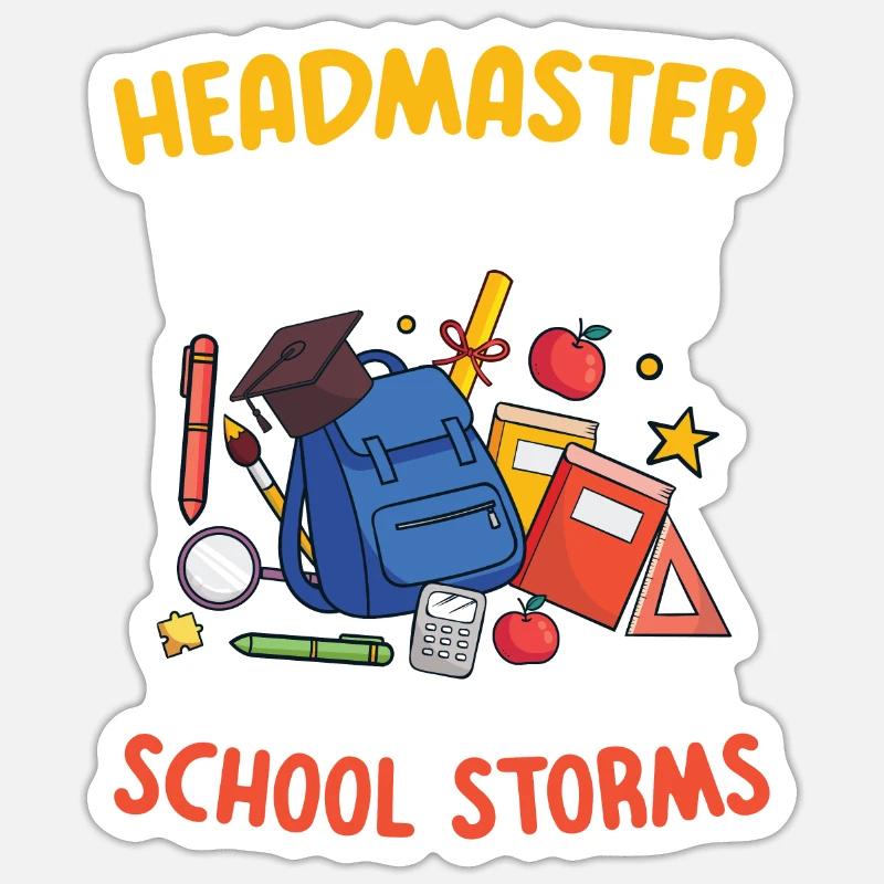 Headmaster Humor Laughing - Sticker Größe S (10 x 10 cm) - Mattweiß