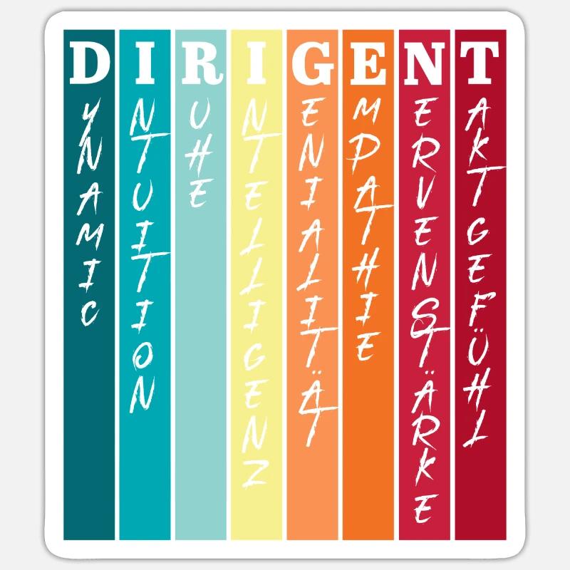 Dirigent Eigenschaften Chorleiter Musiklehrer Sticker Größe S (10 x 10 cm)