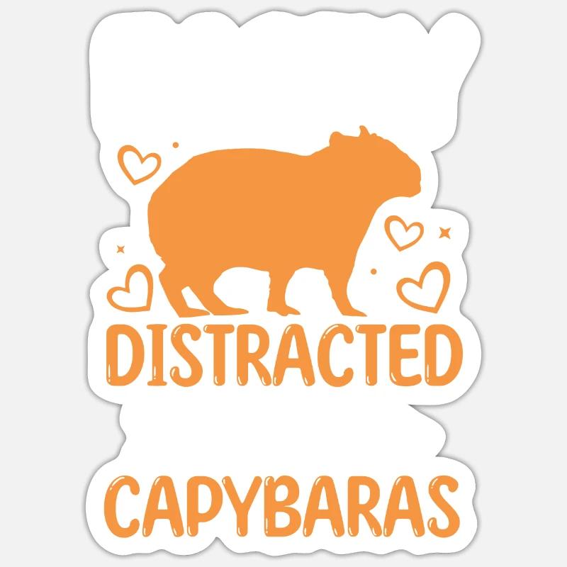 Capybara - Sticker taille S (10 x 10 cm) - blanc mat