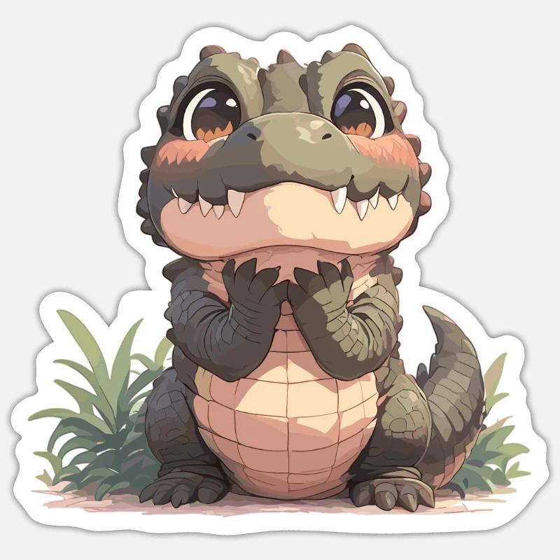 Crocodiles Crocodile - Sticker taille S (10 x 10 cm) - blanc mat