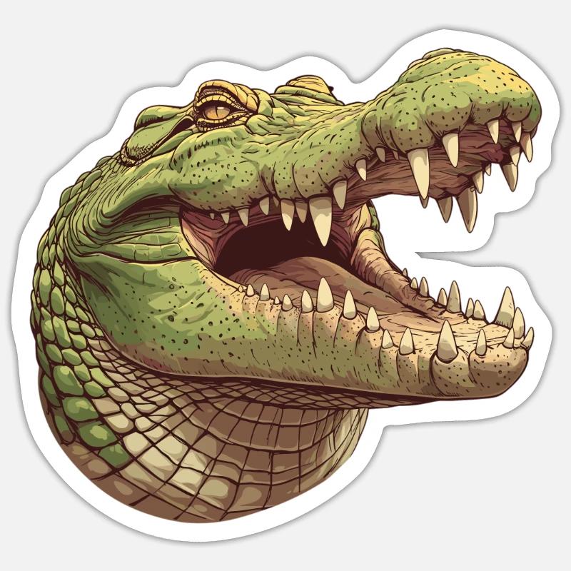 Crocodiles Crocodile - Sticker taille S (10 x 10 cm) - blanc mat