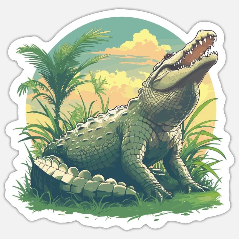 Crocodiles Crocodile - Sticker size S (10 x 10 cm) - white matte