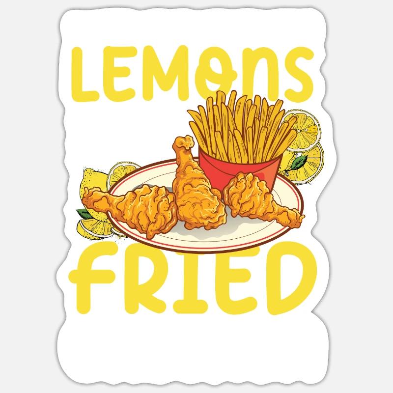 Lemons Ask For Some Fried Chicken - Sticker Größe S (10 x 10 cm) - Mattweiß