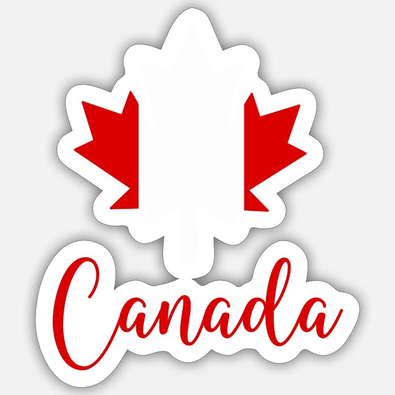 Canada Canada Feuille d’érable - Sticker taille S (10 x 10 cm) - blanc mat