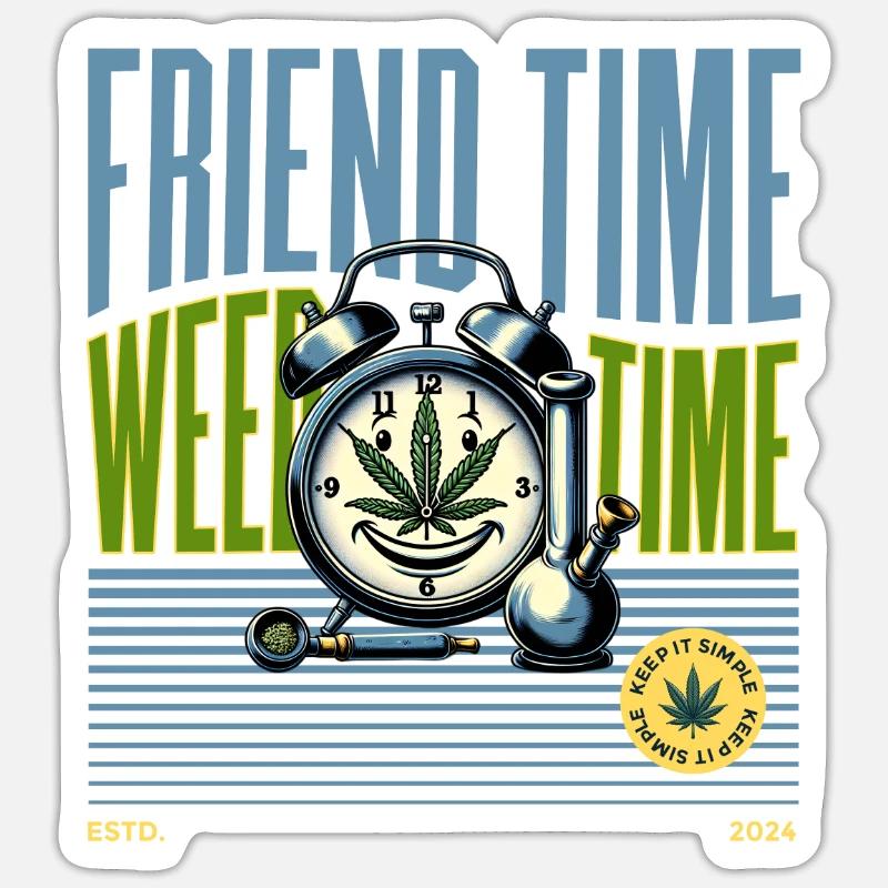 Weed Time - Sticker size S (10 x 10 cm) - white matte