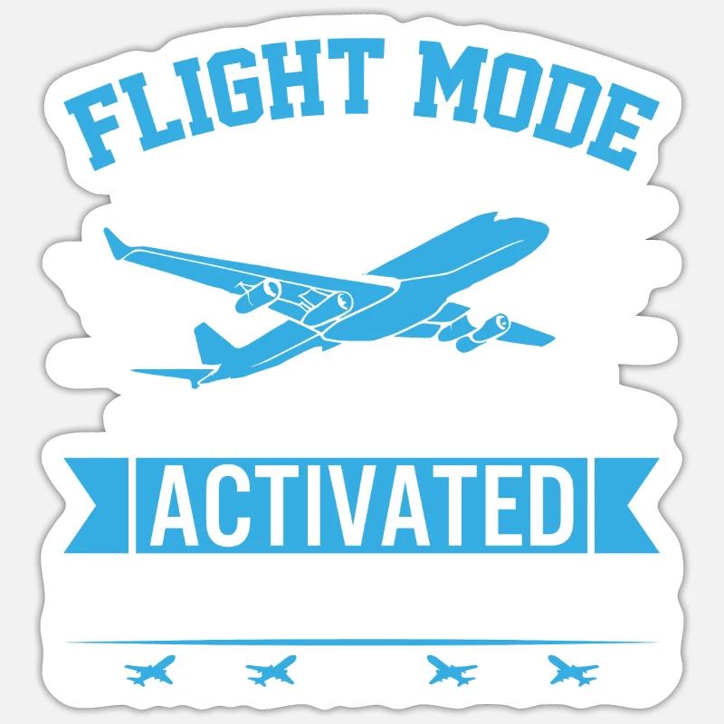 Mode avion : Activé pour l’aventure ! - Sticker taille S (10 x 10 cm) - blanc mat