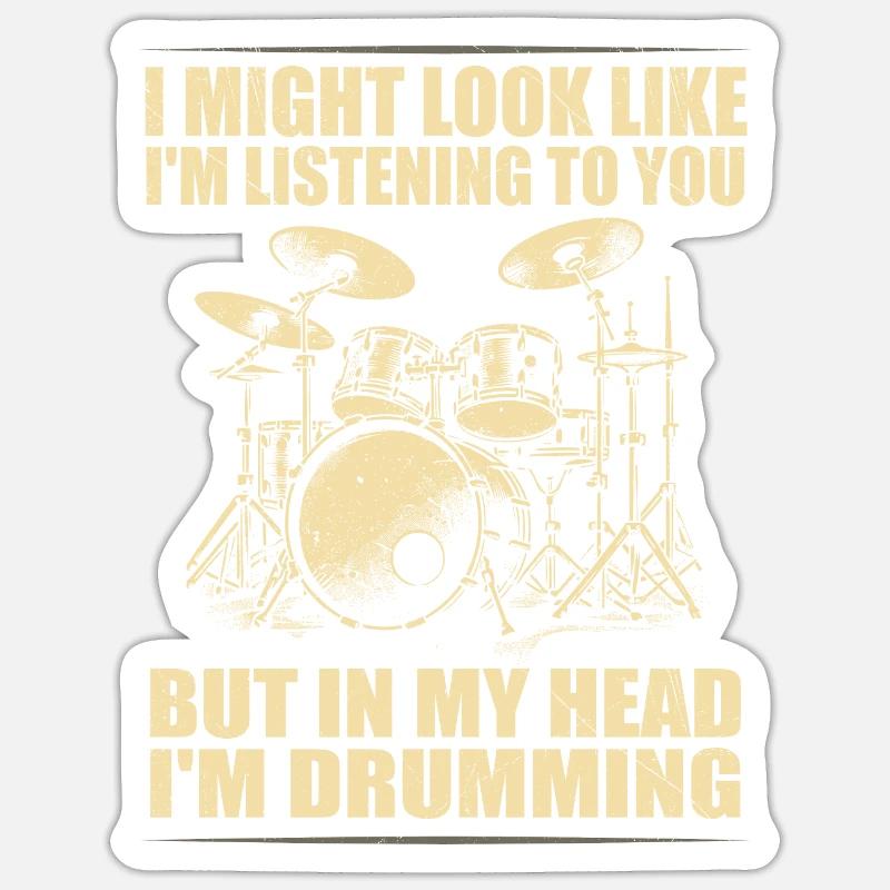 Batteur Drummer Drums Drumsticks Drumming Sticker taille S (10 x 10 cm)