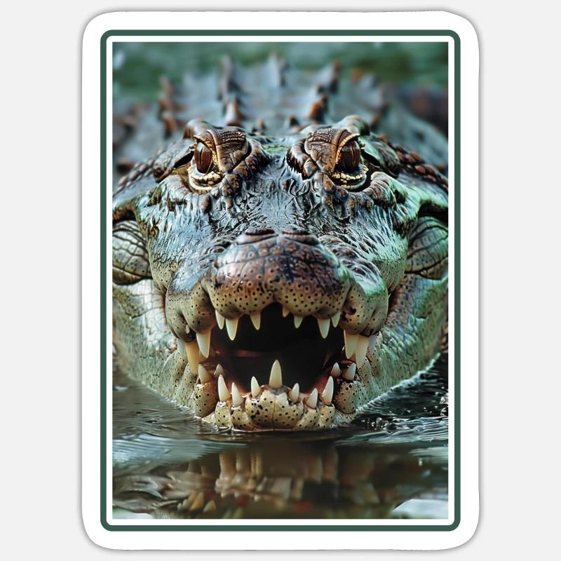 Crocodiles Crocodile - Sticker taille S (10 x 10 cm) - blanc mat