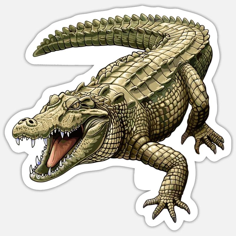 Crocodiles Crocodile - Sticker taille S (10 x 10 cm) - blanc mat