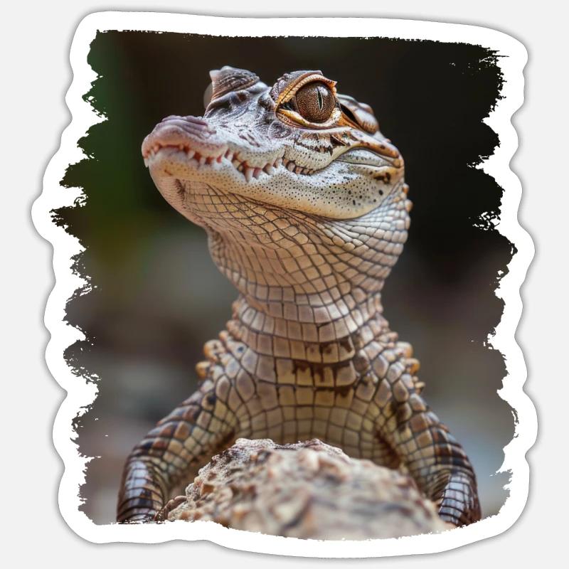 Crocodiles Crocodile - Sticker taille S (10 x 10 cm) - blanc mat