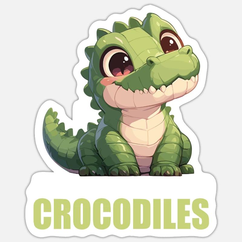 Crocodiles Crocodile - Sticker taille S (10 x 10 cm) - blanc mat