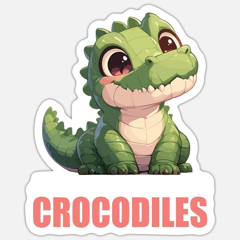 Crocodiles Crocodile - Sticker taille S (10 x 10 cm) - blanc mat