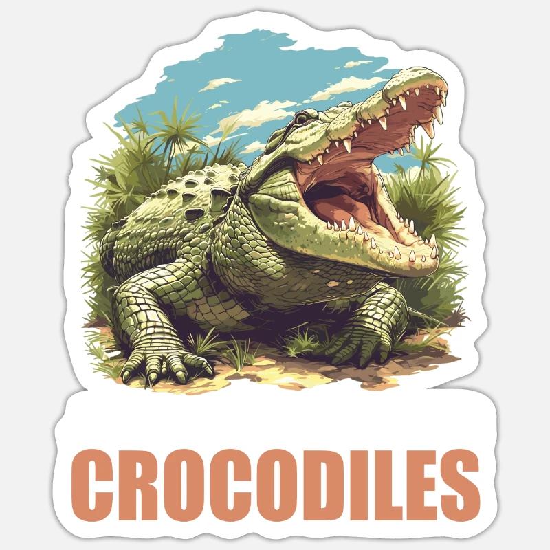 Crocodiles Crocodile - Sticker size S (10 x 10 cm) - white matte