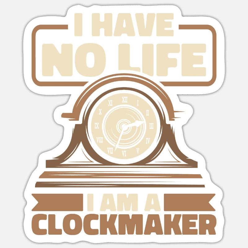 Horloger - Sticker taille S (10 x 10 cm) - blanc mat