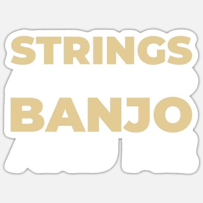 Banjo - Sticker taille S (10 x 10 cm) - blanc mat