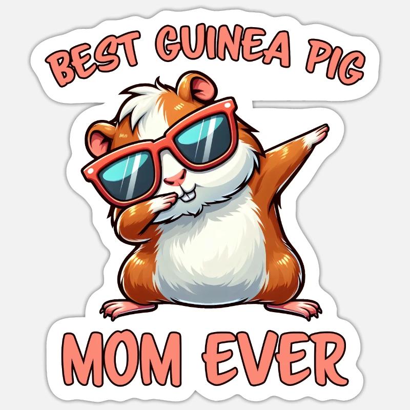 Dicton de cochon d’Inde, Cadeau de cochon d’Inde Sticker taille S (10 x 10 cm)