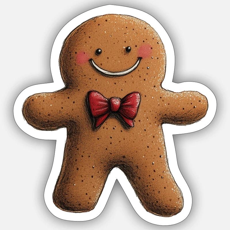Gingerbread man - Sticker Größe S (10 x 10 cm) - Mattweiß