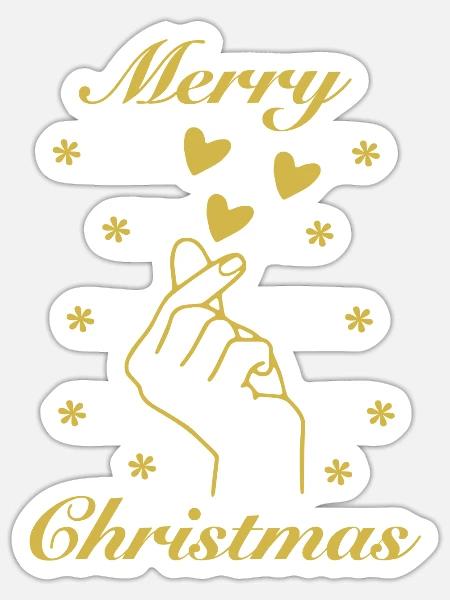 Love Merry Christmas - Sticker Größe S (10 x 10 cm) - Mattweiß