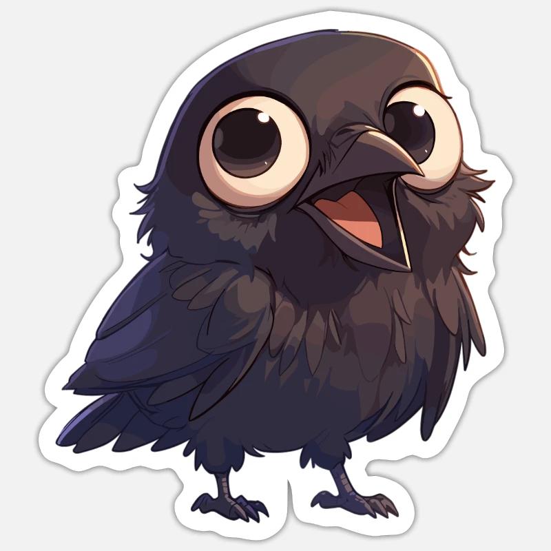 Krähen Krähe - Sticker Größe S (10 x 10 cm) - Mattweiß