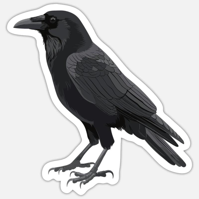 Crows Crow - Sticker size S (10 x 10 cm) - white matte