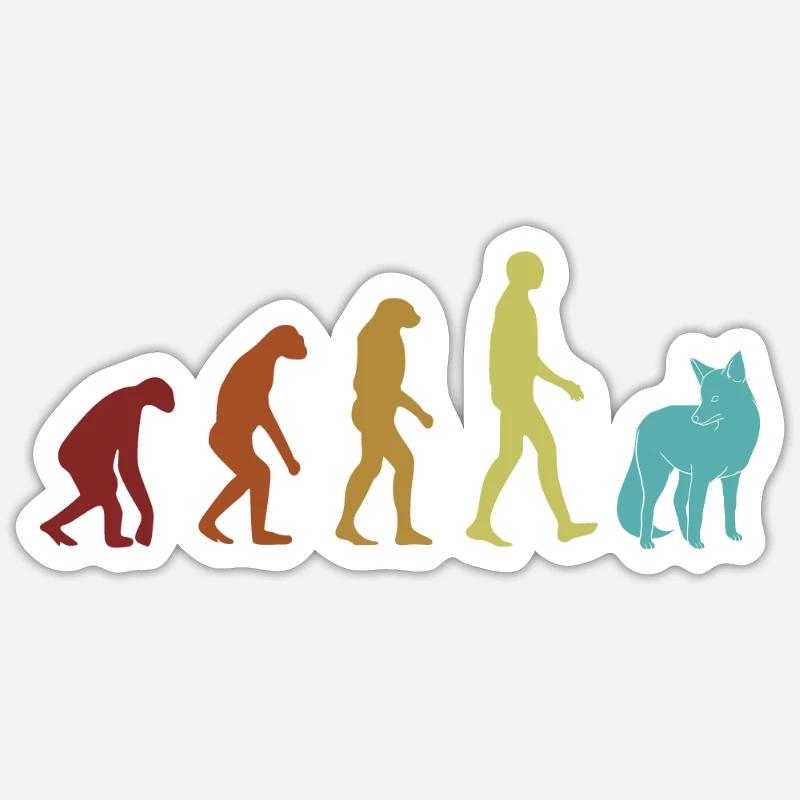Fuchs Evolution Rotfuchs Canidae Caninae Fuchs Liebhaber Sticker Größe S (10 x 10 cm)