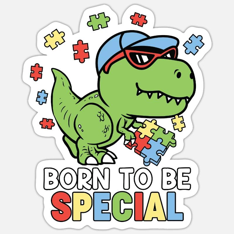 Autismus Autistisch - Sticker Größe S (10 x 10 cm) - Mattweiß