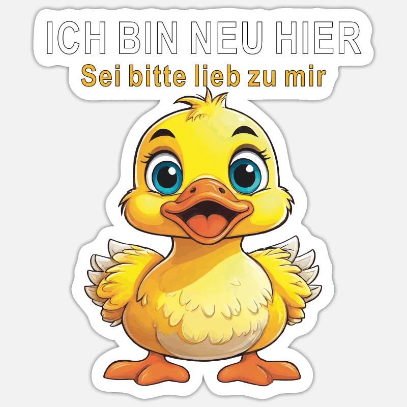 ICH BIN NEU HIER SEI LIEB - Sticker Größe S (10 x 10 cm) - Mattweiß