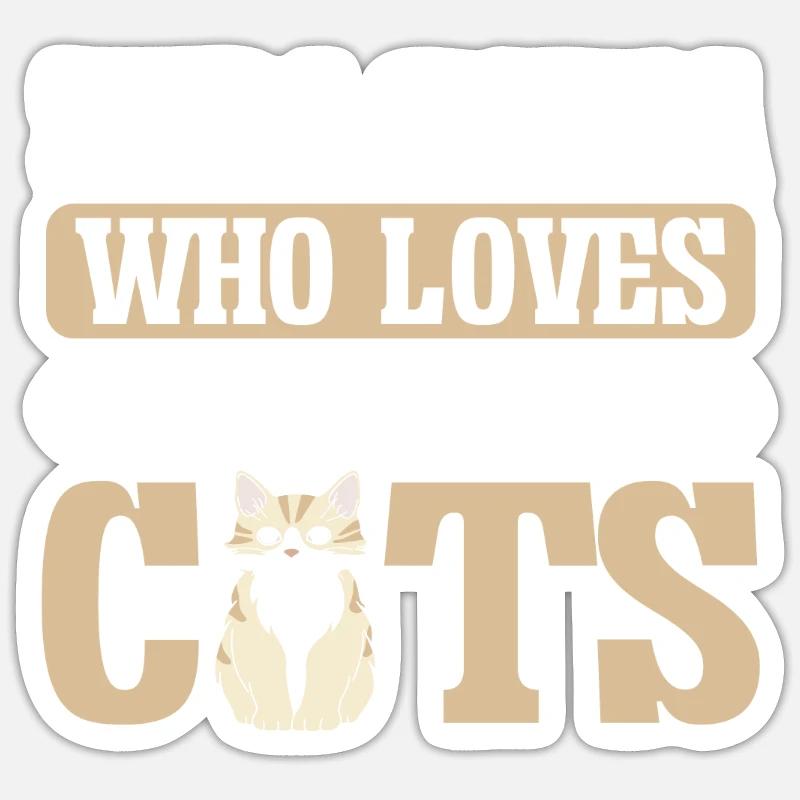Chats Cadeaux Papy - Sticker taille S (10 x 10 cm) - blanc mat
