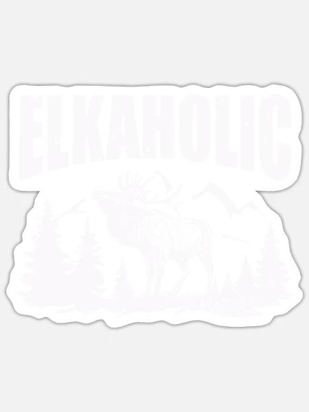 Elchjagd Elkaholische Jäger - Sticker Größe S (10 x 10 cm) - Mattweiß