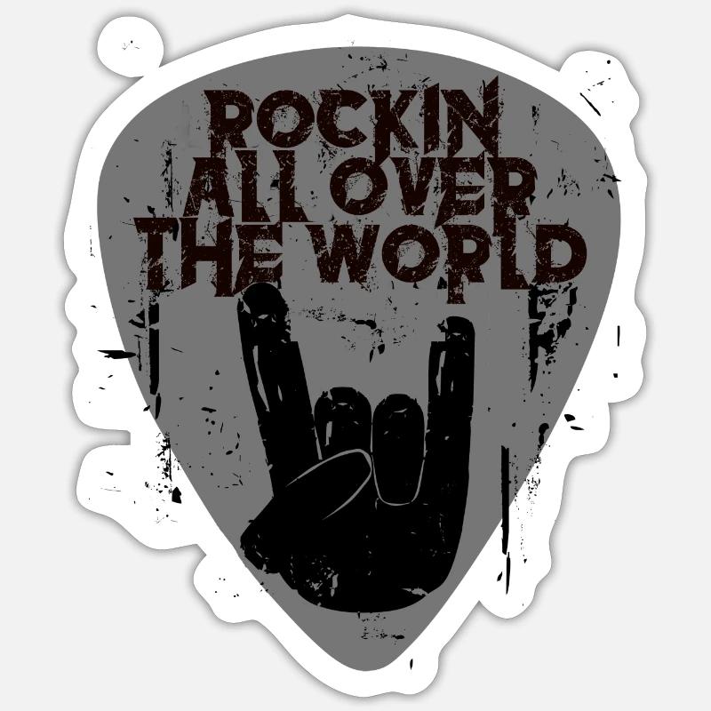 Rock’n’Roll - Sticker taille S (10 x 10 cm) - blanc mat