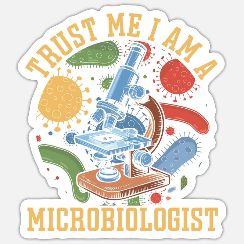 Microbiologiste - Sticker taille S (10 x 10 cm) - blanc mat