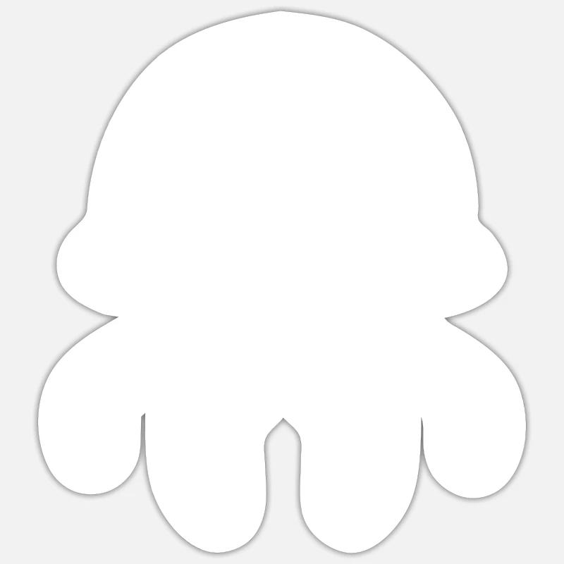Méduse - Sticker taille S (10 x 10 cm) - blanc mat