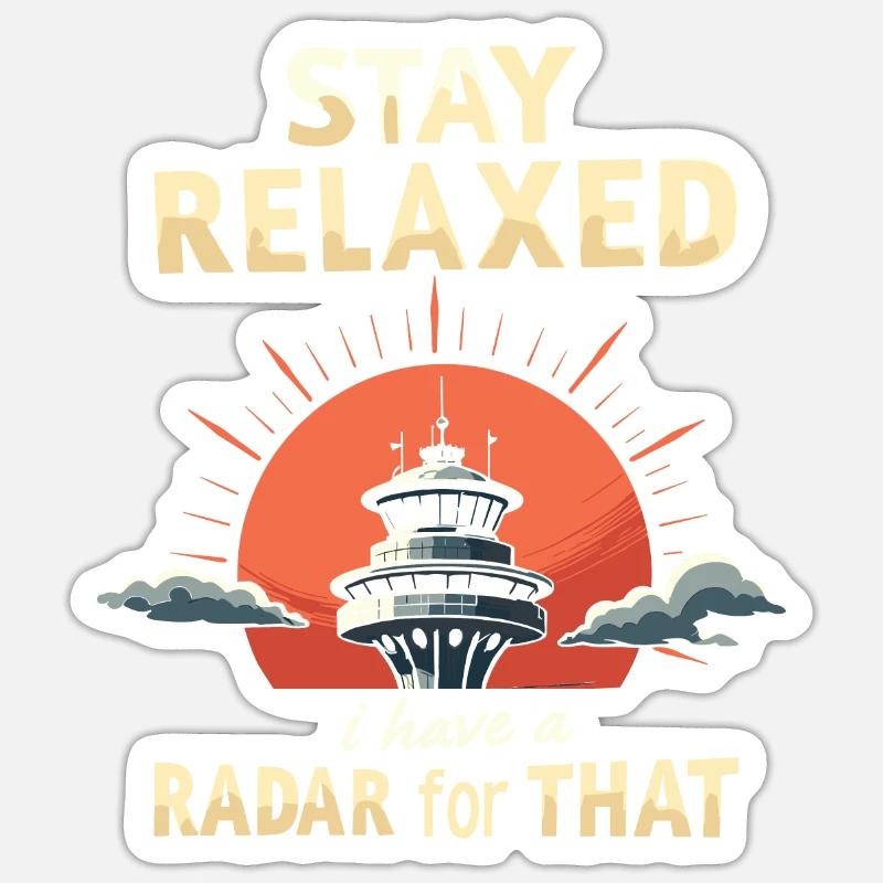 Air traffic controller Sticker size S (10 x 10 cm)