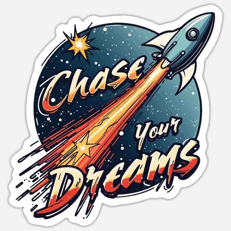 DREAMS CHASER - Sticker size S (10 x 10 cm) - white matte