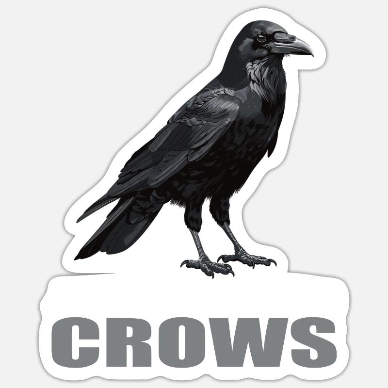 Crows Crow - Sticker size S (10 x 10 cm) - white matte