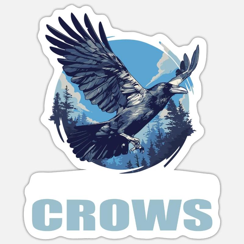 Krähen Krähe - Sticker Größe S (10 x 10 cm) - Mattweiß