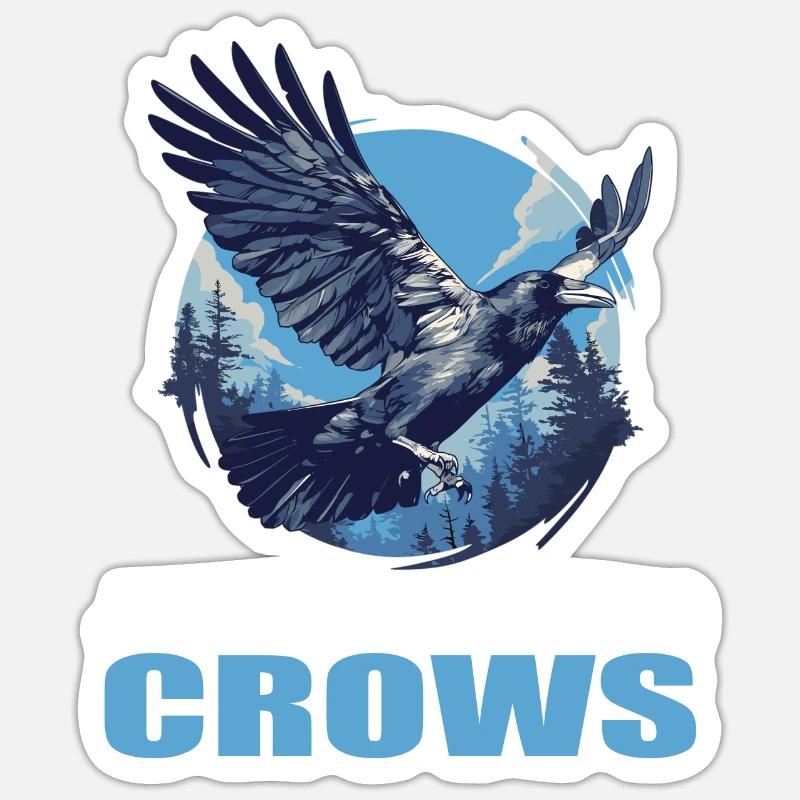 Crows Crow - Sticker size S (10 x 10 cm) - white matte