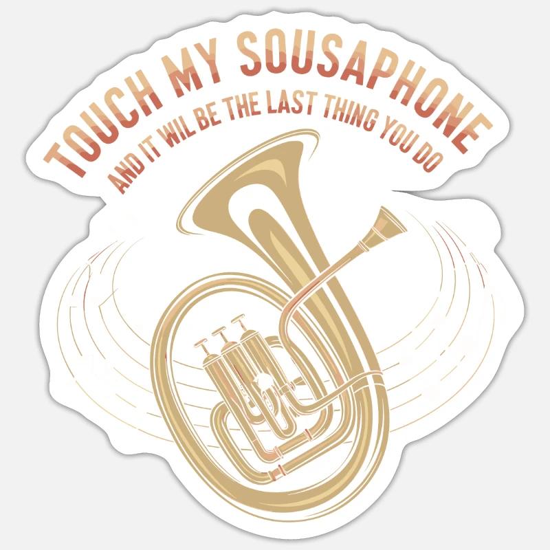 Sousaphone - Sticker taille S (10 x 10 cm) - blanc mat