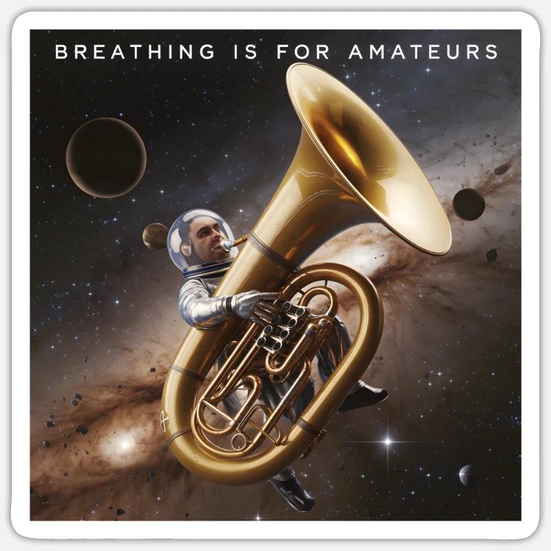 Sousaphone - Sticker taille S (10 x 10 cm) - blanc mat