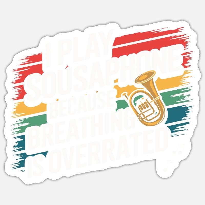 Sousaphone - Sticker taille S (10 x 10 cm) - blanc mat