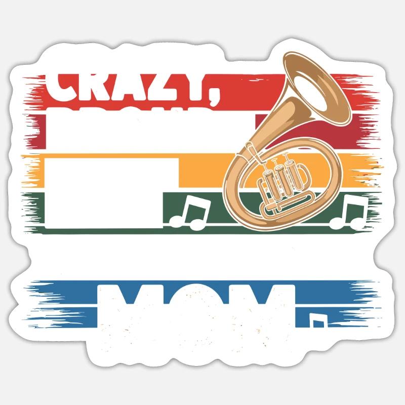 Sousaphone - Sticker taille S (10 x 10 cm) - blanc mat