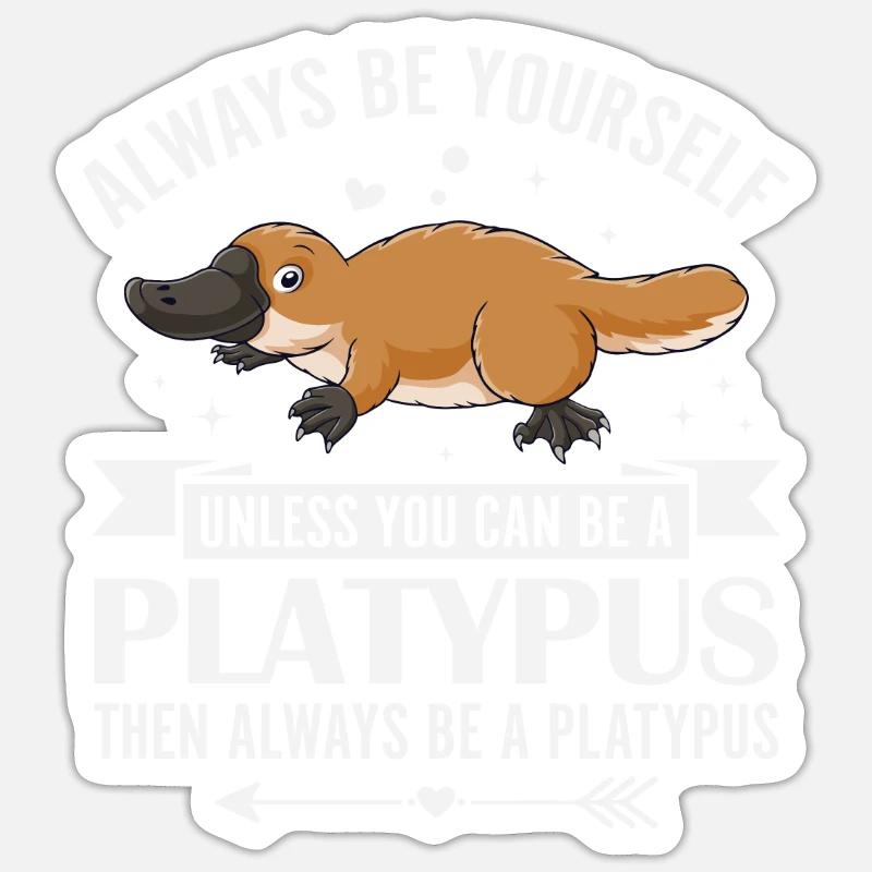 Schnabeltier - Sticker Größe S (10 x 10 cm) - Mattweiß